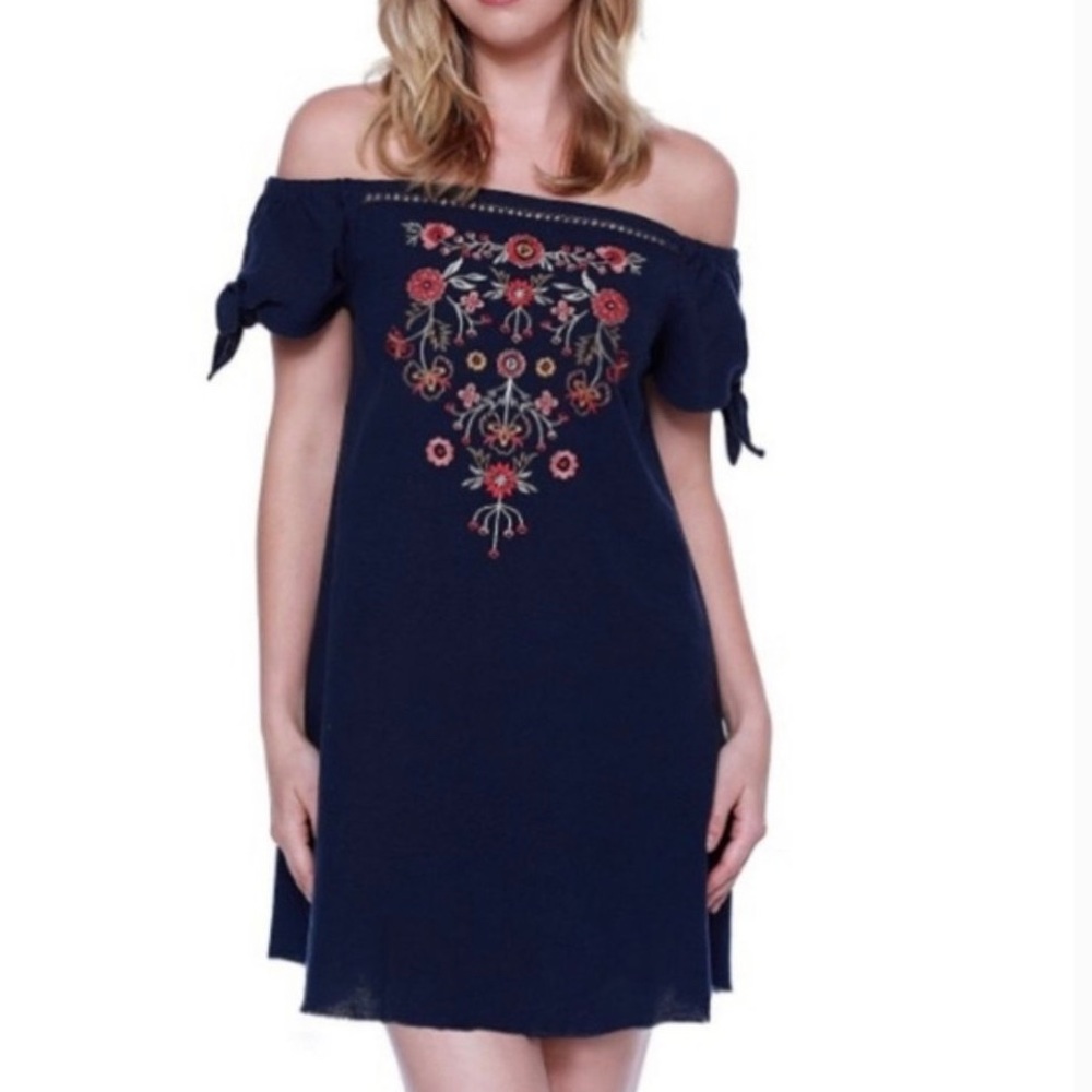 NWT Skylar + Jade Embroidered Off Shoulder Dress
